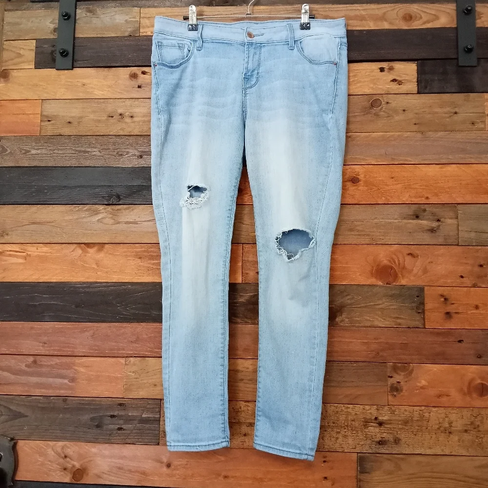 EUC Old Navy ripped Rockstar denim blue jeans - 14P - Picture 2 of 7
